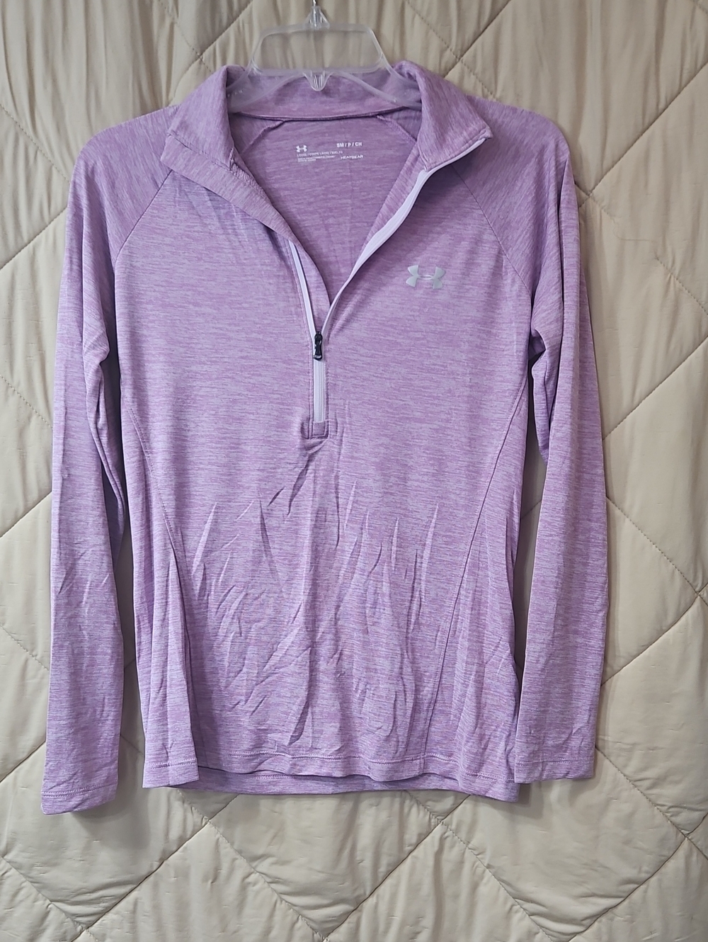 Under Armour Pink Heather 1/4 Zip Long Sleeve Top